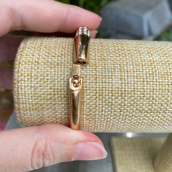 Gold & Crystals Hinged Bracelet - Picture 5 of 5